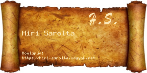 Hiri Sarolta névjegykártya